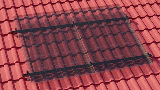 Montageset-Limited Edition-Schrägdach/Ziegeldach – für 2 x PV-Module (hochkant, nebeneinander) Black-Profiles