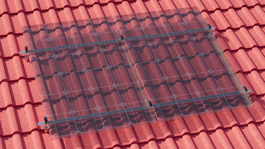 Montageset – Schrägdach/Ziegeldach – für 2 x PV-Module (hochkant, nebeneinander)