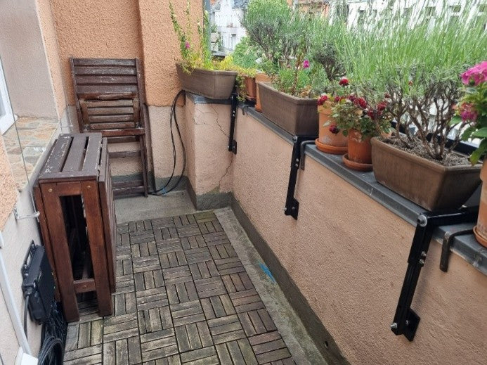 Betonbalkonhalterung Typ 1 – Für Brüstungen mit 100–150 mm Tiefe